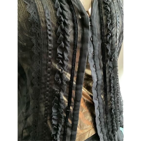 Sheer Lilly Lou button up blouse, sz - Picture 4 of 14